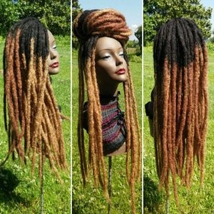 Full set of long thick black brown ombre dreadlock